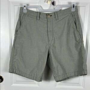 *3 for $25*  Eddie Bauer Green w/Small White Checks Flat Front Shorts - Size 33